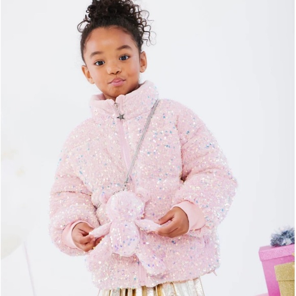 Pink Sequin Puffer Jacket - Picture 2 of 5